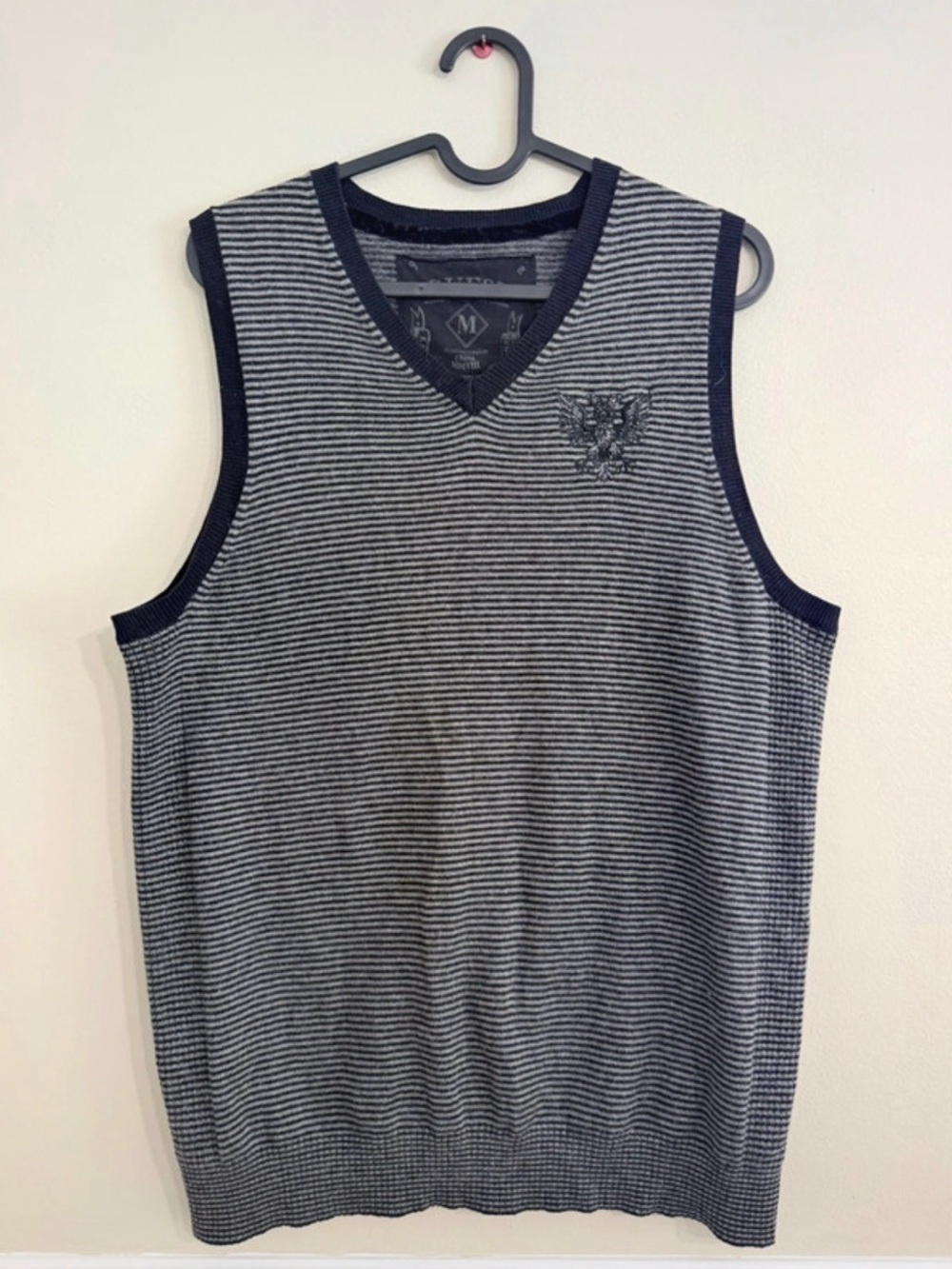 Guess Men's M Striped Knit Sweater Vest | Preppy Dark Academia Vintage
